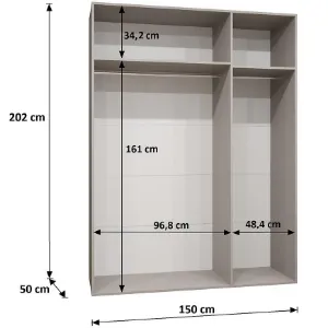 Obrazek Szafa Piano 1-150 czarny/kaszmir