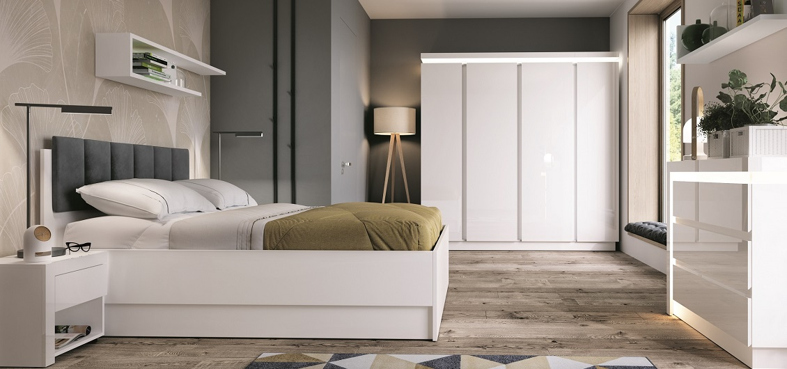 Sypialnia Lyon biały alpin/biały połysk