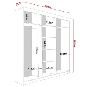 Obrazek Szafa Tanger 250 Dąb Craft Złoty