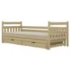 Obrazek Łóżko Dawid dodatkowe spanie + szuflady 80x180 naturalne, nielakierowane