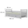 Obrazek Łóżko Dawid dodatkowe spanie + szuflady 80x180 biały