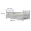 Obrazek Łóżko Dawid dodatkowe spanie + szuflady 90x180 biały