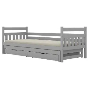 Obrazek Łóżko Dawid dodatkowe spanie + szuflady 80x200 szary