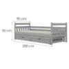 Obrazek Łóżko Dawid dodatkowe spanie + szuflady 90x200 szary