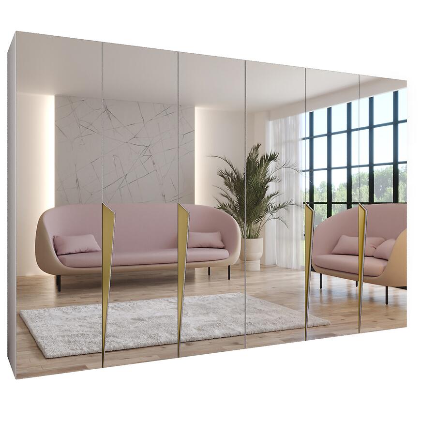 Szafa Piano 3-300 (2x150) biały/złoty