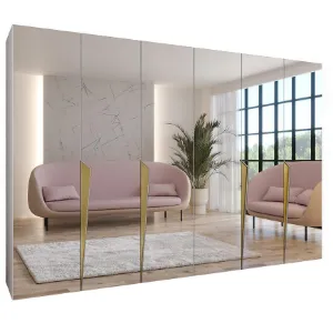 Obrazek Szafa Piano 3-300 (2x150) biały/złoty