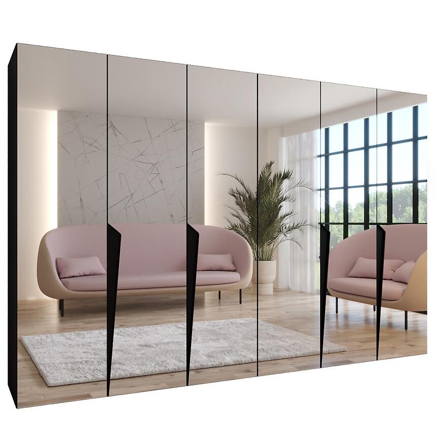 Szafa Piano 3-300 (2x150) czarny/czarny