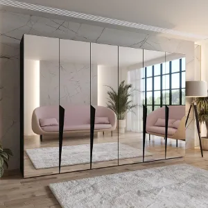 Obrazek Szafa Piano 3-300 (2x150) czarny/czarny