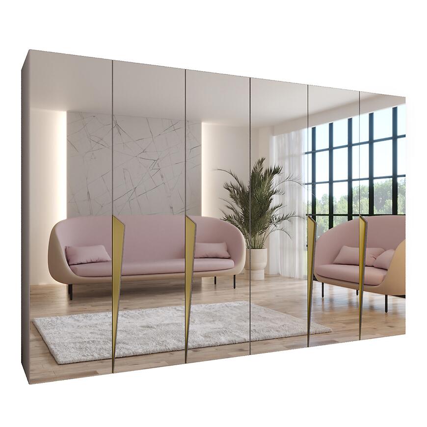 Szafa Piano 3-300 (2x150) kaszmir/złoty