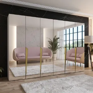 Obrazek Szafa Piano 3-300 (2x150) kaszmir/złoty