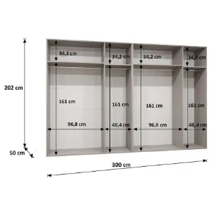 Obrazek Szafa Piano 3-300 (2x150) biały/kaszmir