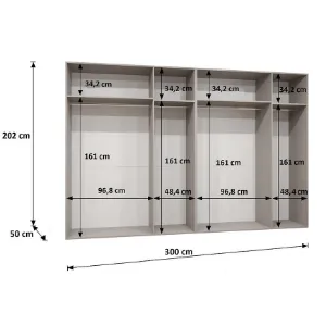 Obrazek Szafa Piano 3-300 (2x150) czarny/kaszmir