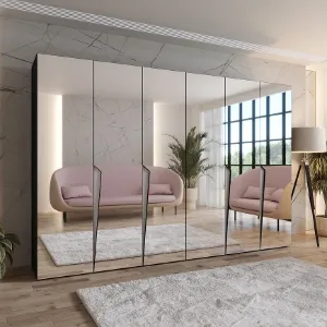 Obrazek Szafa Piano 3-300 (2x150) czarny/kaszmir