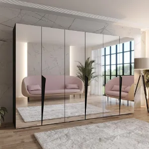 Obrazek Szafa Piano 3-300 (3x100) czarny/czarny