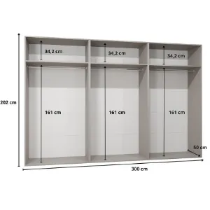 Obrazek Szafa Piano 3-300 (3x100) biały/kaszmir