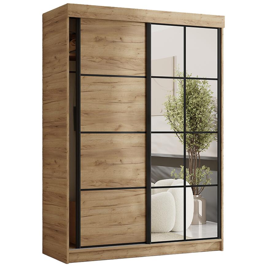 Szafa Tanger Z Lustrem 138 Dąb Craft Złoty