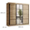 Obrazek Szafa Tanger Z Lustrem 250 Dąb Craft Złoty