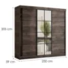 Obrazek Szafa Tanger Z Lustrem 250 Jesion Ciemny