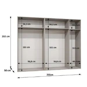 Obrazek Szafa Piano 3-250 biały/czarny