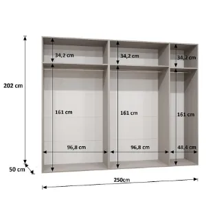 Obrazek Szafa Piano 3-250 biały/kaszmir
