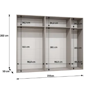 Obrazek Szafa Piano 3-250 czarny/złoty