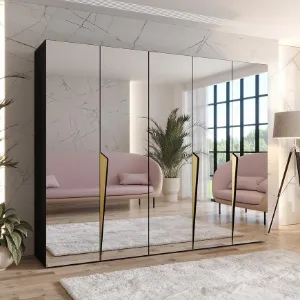 Obrazek Szafa Piano 3-250 czarny/złoty