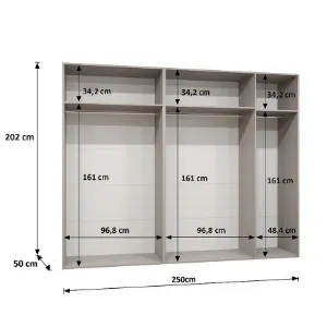 Obrazek Szafa Piano 3-250 kaszmir/kaszmir