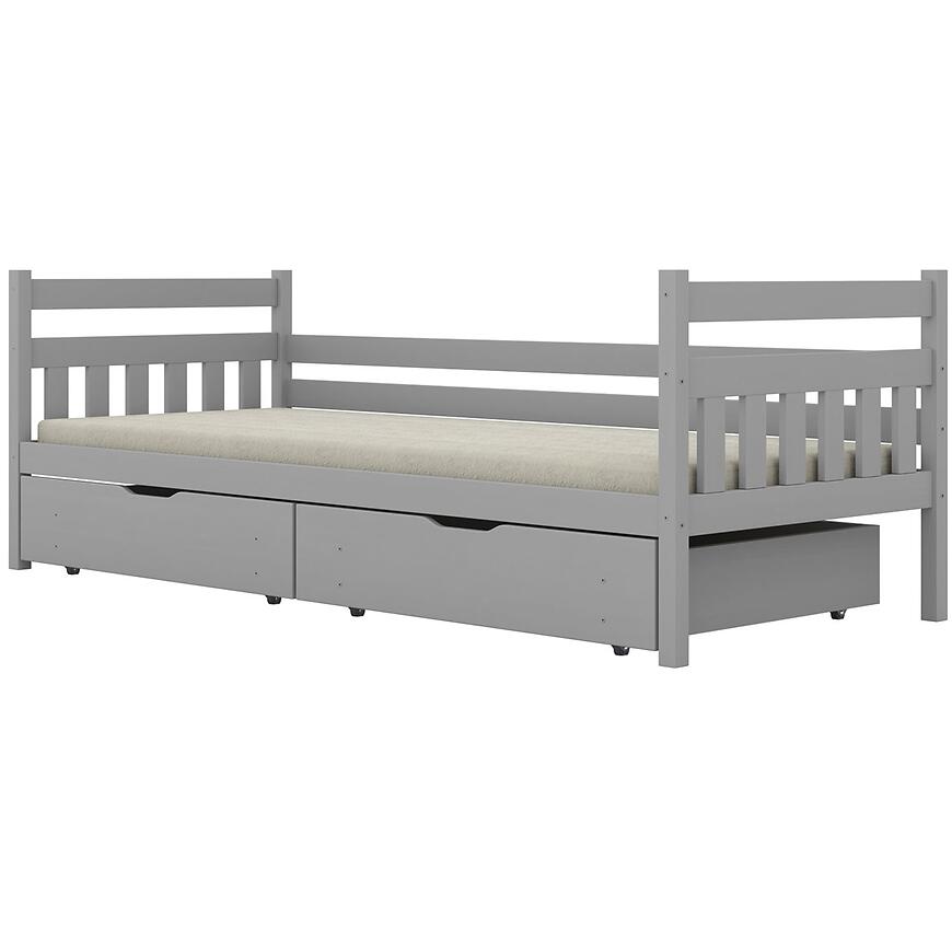 Łóżko Dawid duże szuflady 90x180 szary