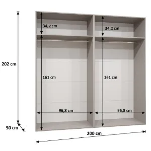 Obrazek Szafa Piano 3-200 biały/czarny