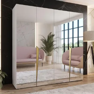 Obrazek Szafa Piano 3-200 biały/złoty