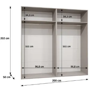 Obrazek Szafa Piano 3-200 czarny/czarny
