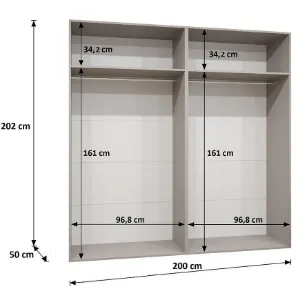 Obrazek Szafa Piano 3-200 czarny/kaszmir