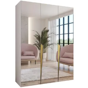 Obrazek Szafa Piano 3-150 biały/złoty