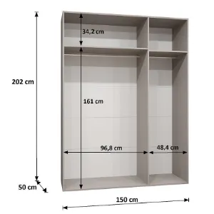 Obrazek Szafa Piano 3-150 biały/złoty