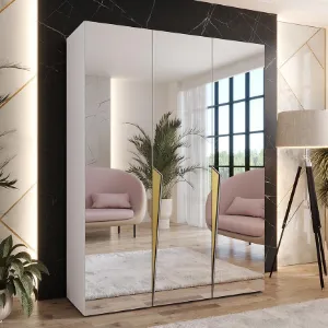 Obrazek Szafa Piano 3-150 biały/złoty