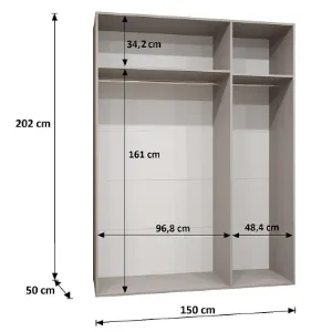 Obrazek Szafa Piano 3-150 czarny/czarny