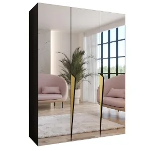 Obrazek Szafa Piano 3-150 czarny/złoty