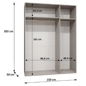 Obrazek Szafa Piano 3-150 czarny/złoty