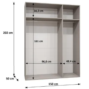 Obrazek Szafa Piano 3-150 kaszmir/czarny