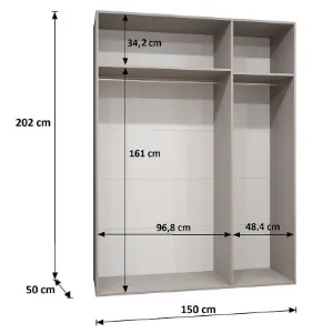 Obrazek Szafa Piano 3-150 kaszmir/kaszmir