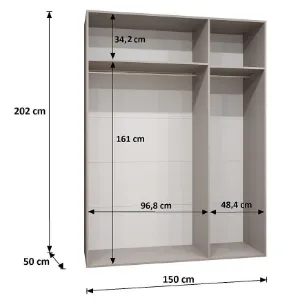 Obrazek Szafa Piano 3-150 kaszmir/złoty
