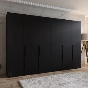 Obrazek Szafa Piano 1-300 (2x150) czarny/czarny