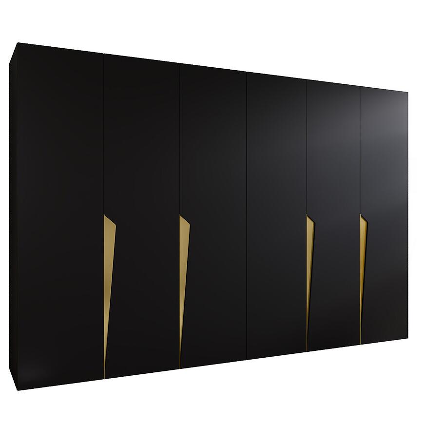 Szafa Piano 1-300 (2x150) czarny/złoty