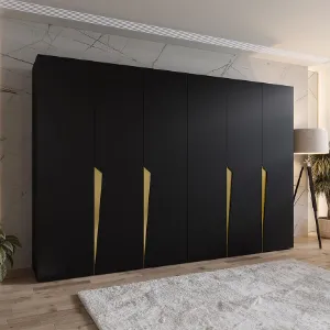 Obrazek Szafa Piano 1-300 (2x150) czarny/złoty