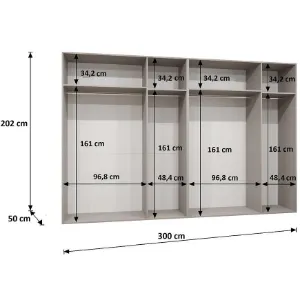 Obrazek Szafa Piano 1-300 (2x150) kaszmir/złoty