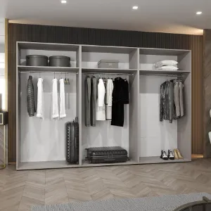 Obrazek Szafa Piano 2-300 (3x100) biały/czarny