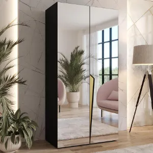 Obrazek Szafa Piano 3-100 czarny/złoty