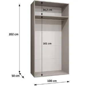 Obrazek Szafa Piano 3-100 czarny/kaszmir