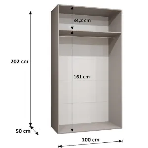 Obrazek Szafa Piano 3-100 kaszmir/czarny