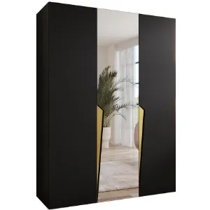 Obrazek Szafa Piano 2-150 czarny/złoty